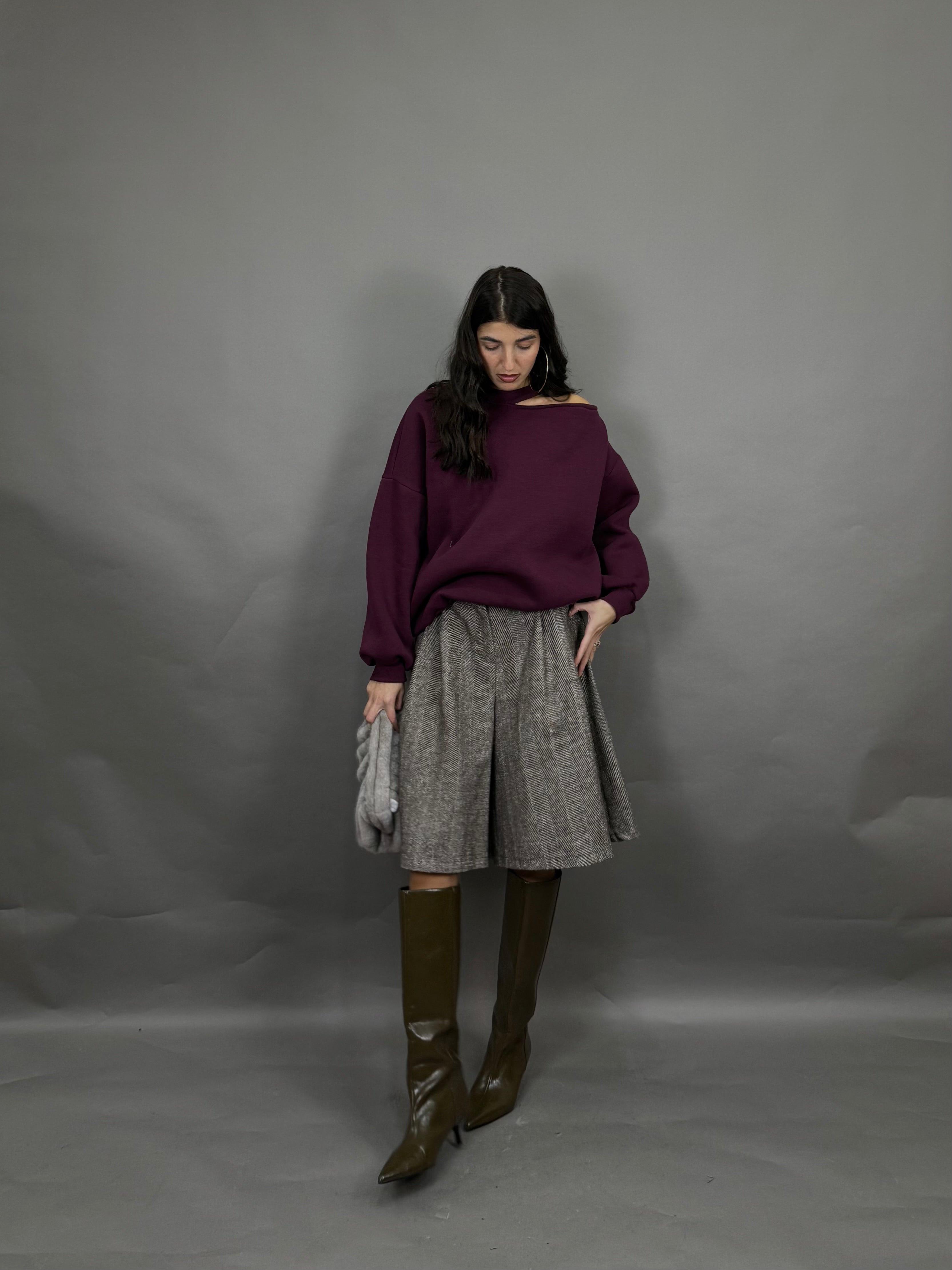 Bermuda spigato marrone