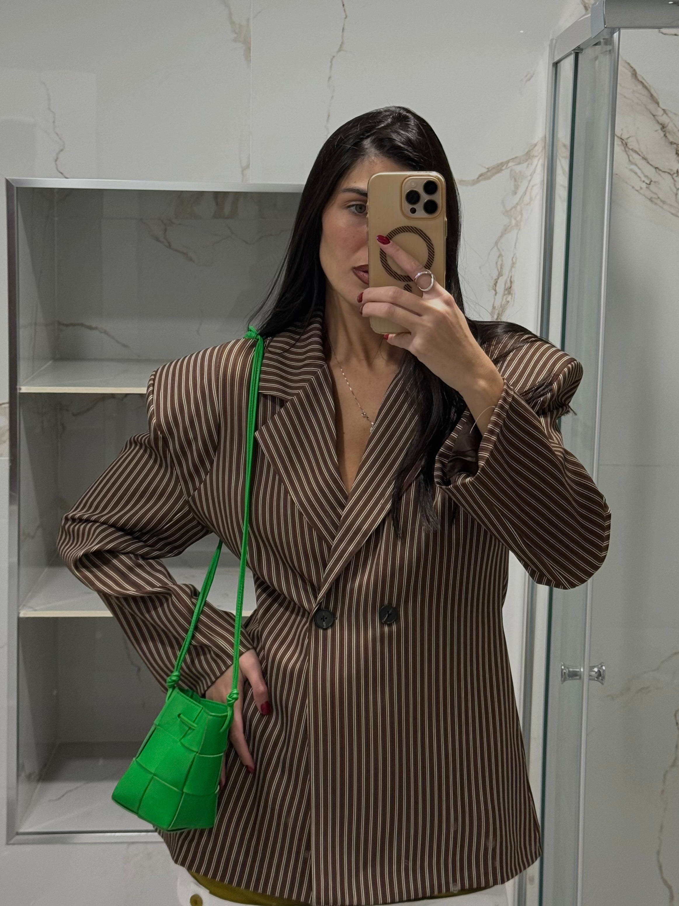 Blazer righe marrone