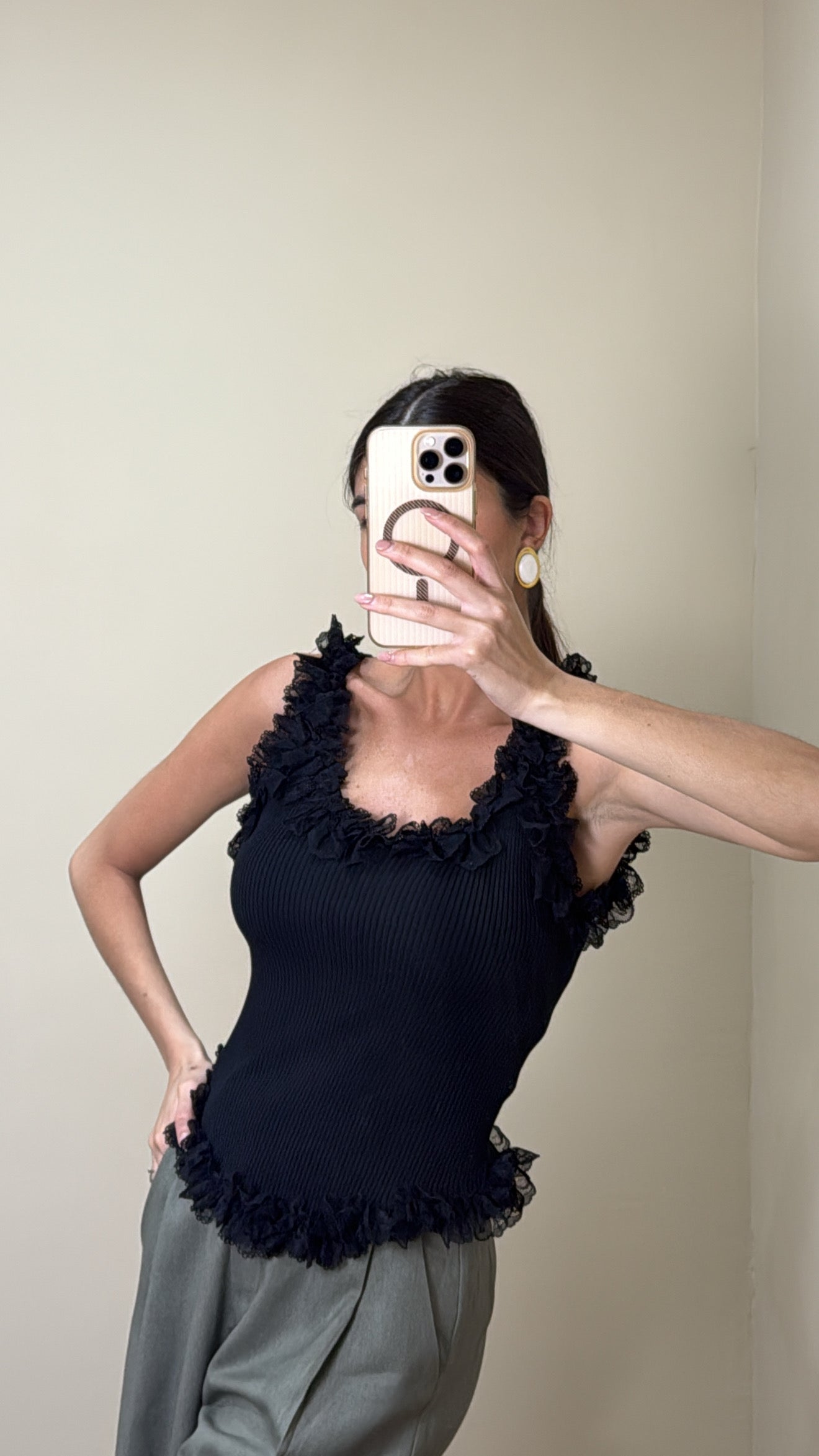 Canotta chantal nera - LadyB Shop Online