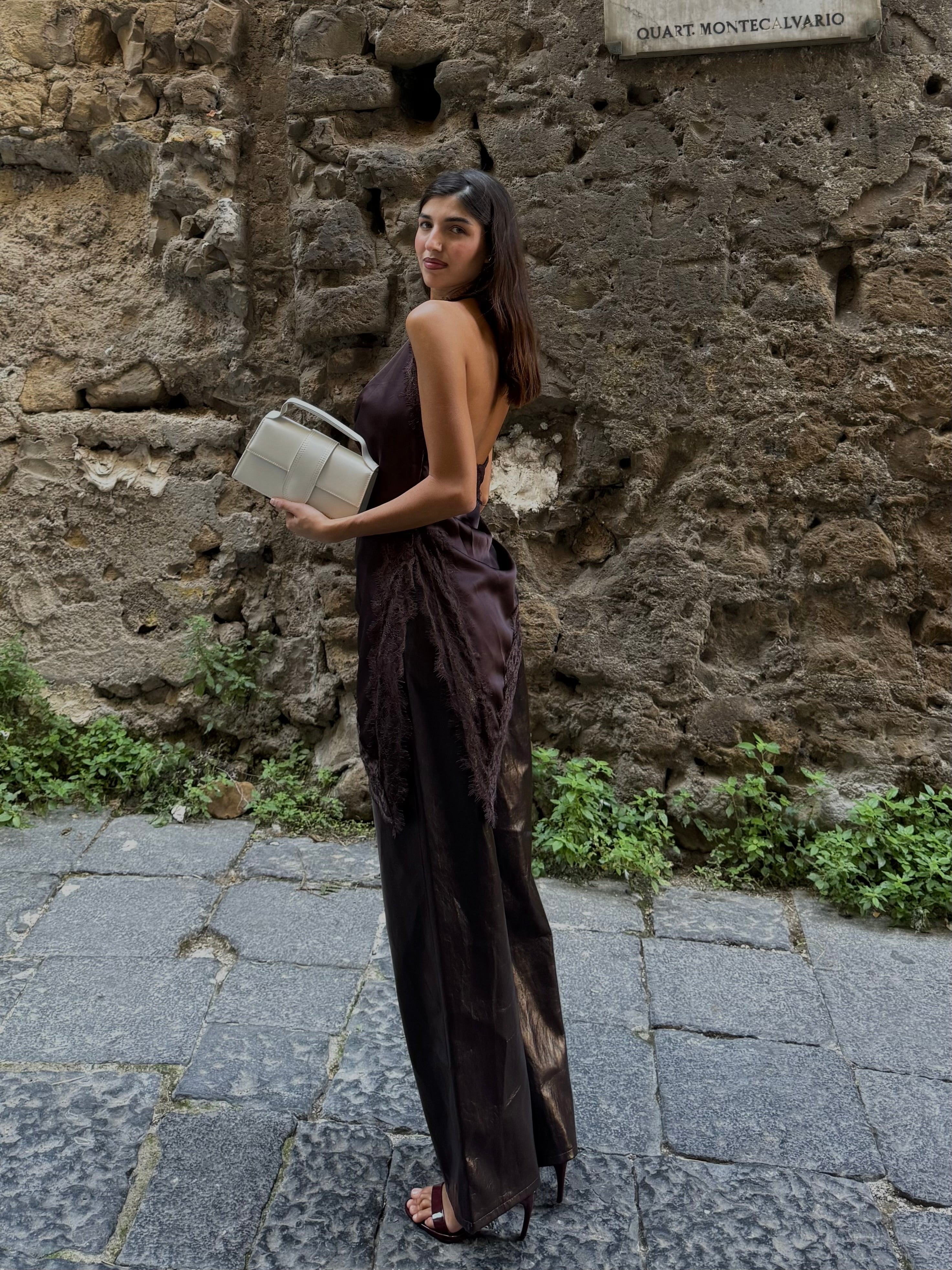 Top lingerie marrone