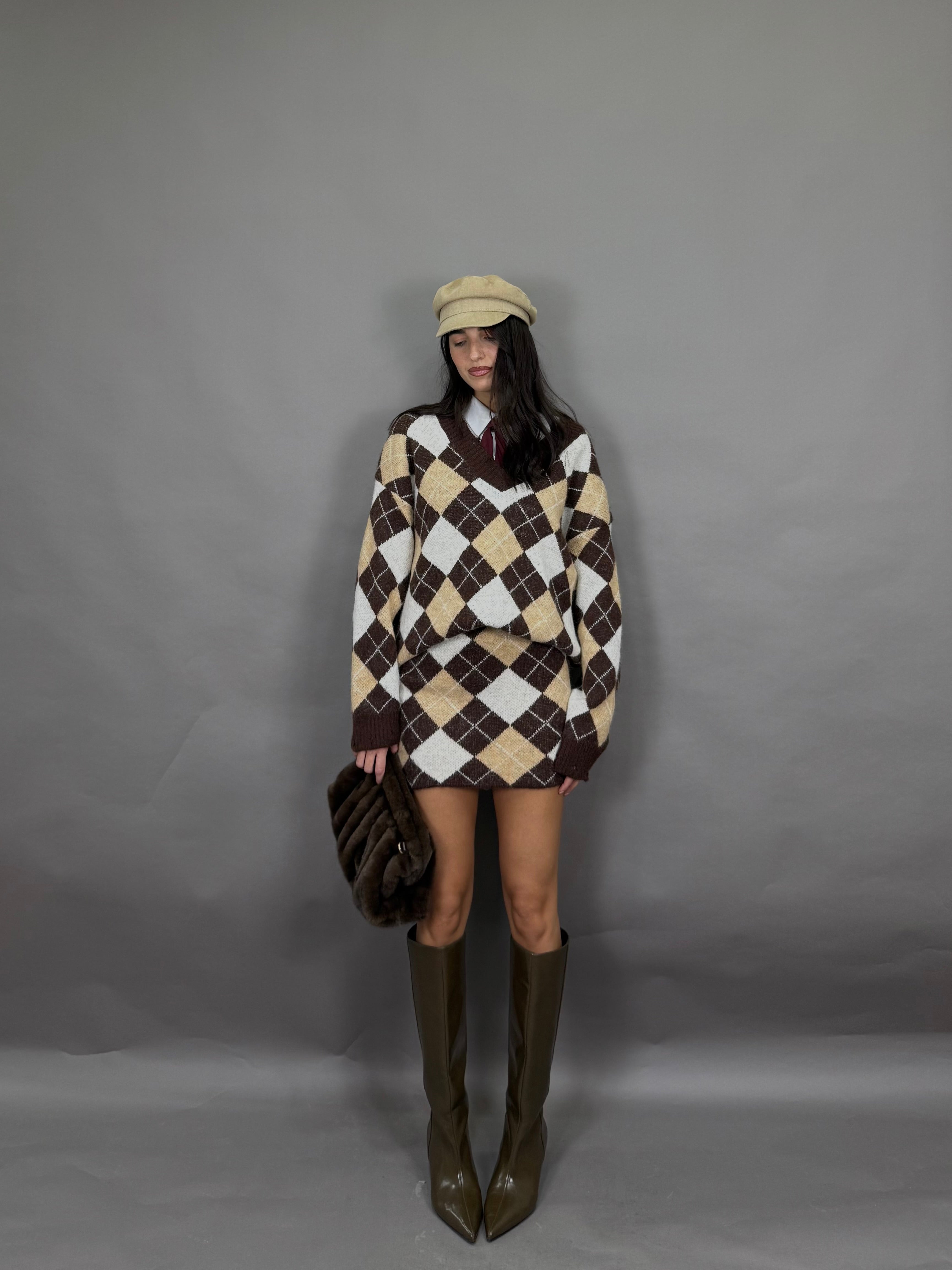 Coordinato rombi marrone