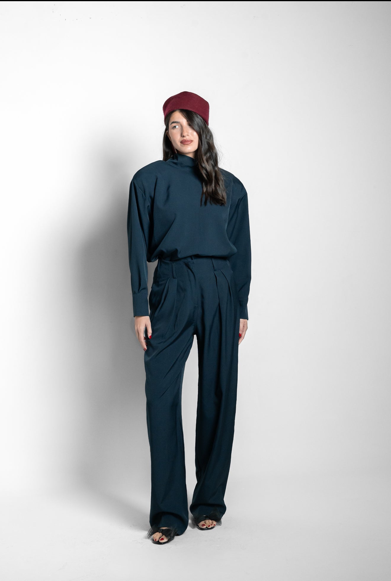 Pantalone taglio sartoriale blu