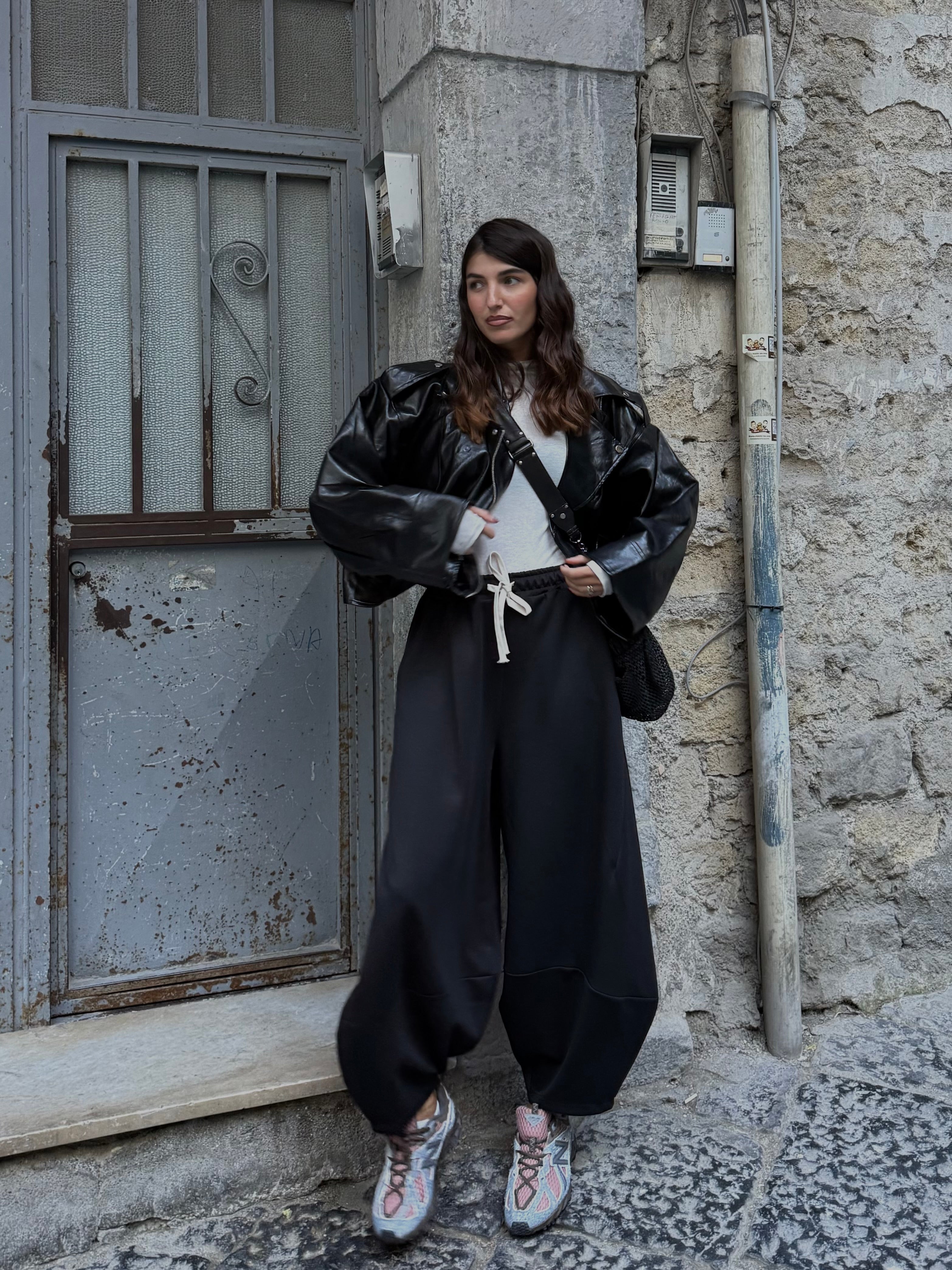 Pantalone tuta ballon nero