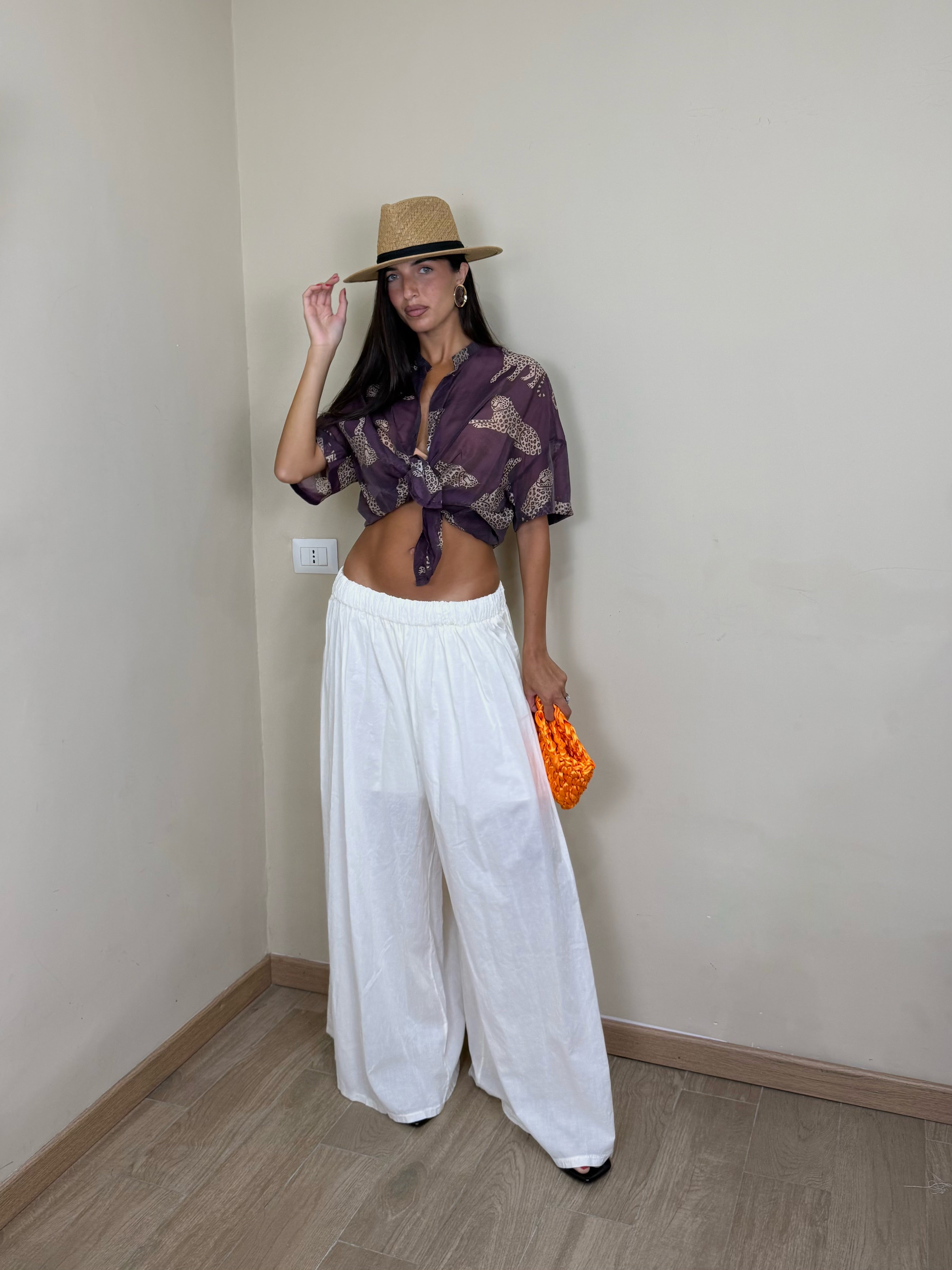 Pantalone cotone bianco