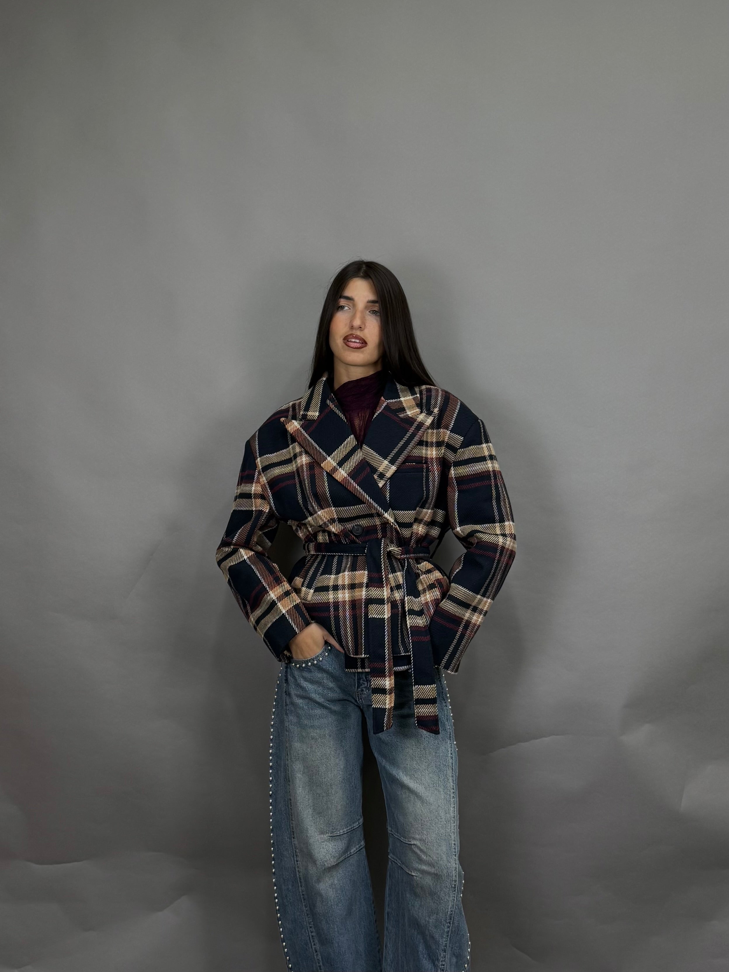 Mini trench lumina blu