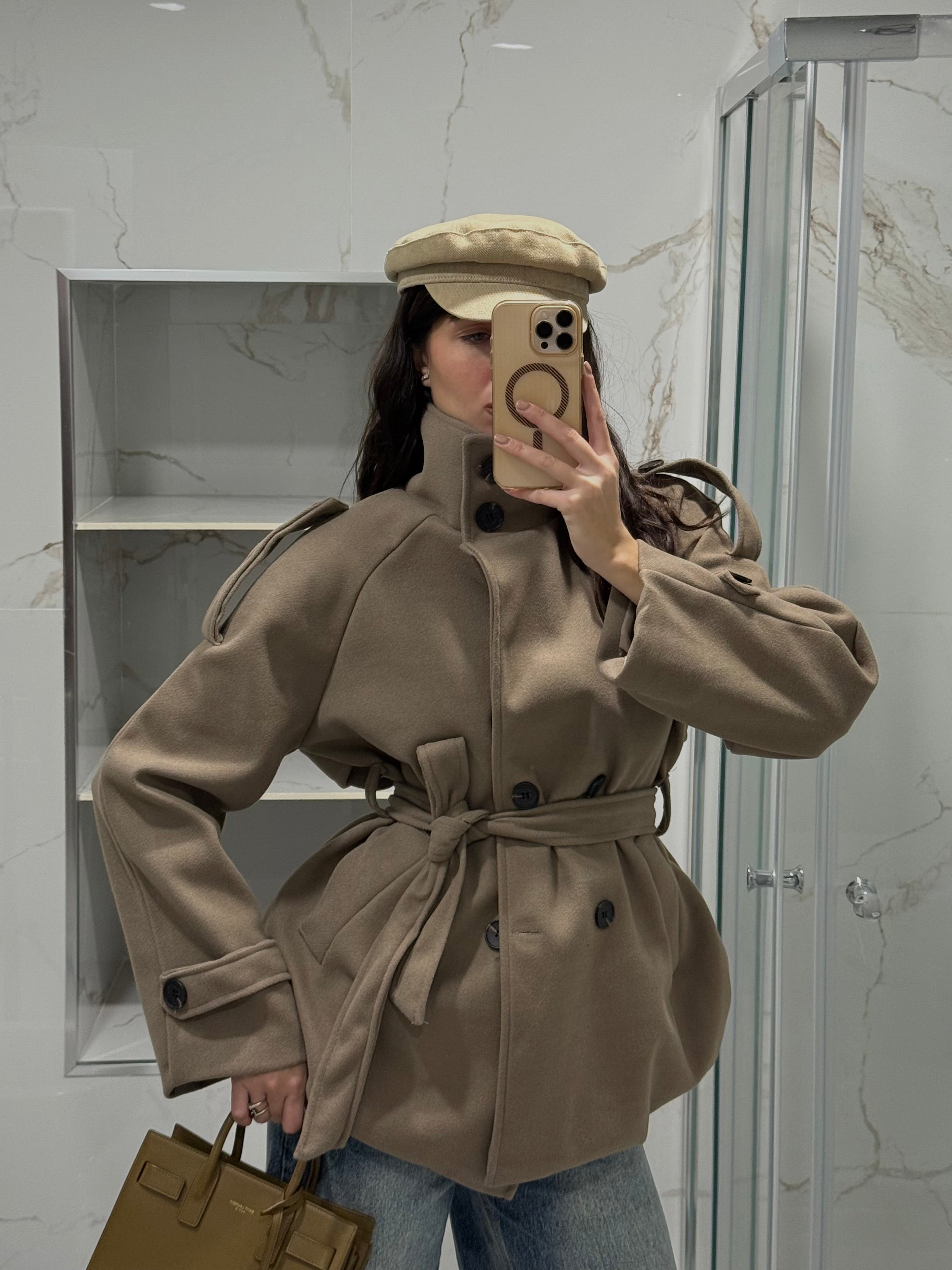 Trench peso cappotto fango